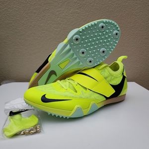 Nike Pole Vault Elite Track Shoes Spikes Volt Yellow Men's Size 12